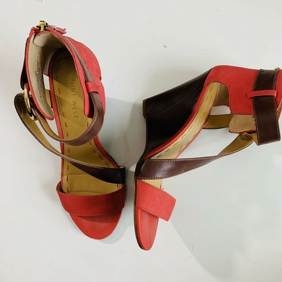 Nine West Melissa Wedge Sandals in Watermelon - Picture 8 of 9